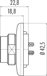 M25 male panel mount connector, Contacts: 5, shielding is not possible, solder, IP40