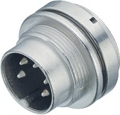 M16 IP67 male panel mount connector, Contacts: 3 DIN, shielding is not possible, solder, IP67, UL