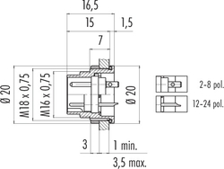 Erkek Panel Tip 3 Kontaklı Konnektör