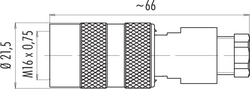 M16 IP67 female cable connector, Contacts: 4, 4.0 - 6.0 mm, shielding is not possible, solder, IP67