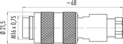 M16 IP67 cable connector, Contacts: 7, 6.0 - 8.0 mm, shielding is not possible, solder, IP67