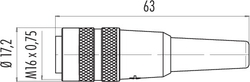 M16 IP40 female cable connector, Contacts: 2, 3.0 - 6.0 mm, shielding is not possible, solder, IP40