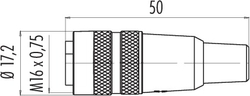 M16 IP40 female cable connector, Contacts: 7, 6.0 - 8.0 mm, shielding is not possible, solder, IP40