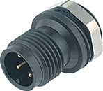 M12-A male panel mount connector, Contacts: 5, not shielded, solder, IP67, M12x0.5