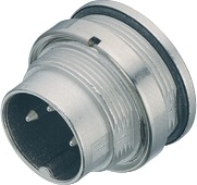 M16 IP67 male panel mount connector, Contacts: 14, shielding is not possible, solder, IP67, UL, front mounting