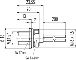 Erkek Panel Tip 4 Kontaklı Konnektör