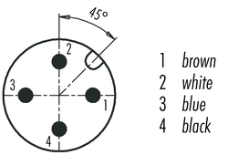 M12-A male panel mount connector, Contacts: 4, not shielded, single wires, IP68, UL, PG9 front mounting, front mounting