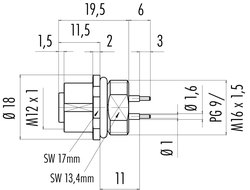 Dişi Panel Tip 5 Kontaklı Konnektör