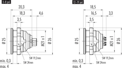 Push-Pull male panel mount connector, Contacts: 4, shielding is not possible, solder, IP67