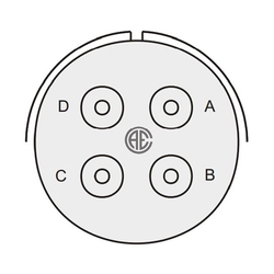 4 Kontak Panel Tip 180° (Düz) Açılı Dişi Askeri Konnektör (MIL-DTL-5015)