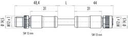 Male to Female cable connector, PROFINET