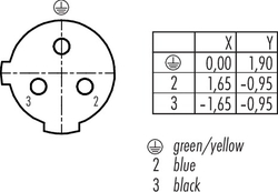 M12-US female cable connector, Contacts: 3, not shielded, moulded on cable, IP68, UL listed, PUR black, 3 x 0.34 mm²