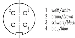 M9 IP67 female cable connector, Contacts: 4, shielded, moulded on cable, IP67, PUR black, 4 x 0.25 mm²