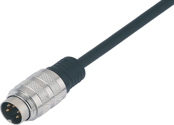 M16 IP67 cable connector, Contacts: 12, not shielded, moulded on cable, IP67, PUR black, 12 x 0.25 mm²