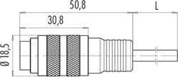 M16 IP67 cable connector, Contacts: 12, not shielded, moulded on cable, IP67, PUR black, 12 x 0.25 mm²