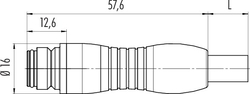 Snap-In IP67 female cable connector, Contacts: 12, not shielded, moulded on cable, IP67, Standard cable, PUR black, 12 x 0.25 mm²