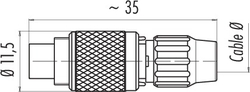 M9 IP40 cable connector, Contacts: 3, 4.0 - 5.0 mm, shielding is not possible, solder, IP40