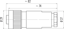 RD24 female cable connector, Contacts: 3+PE, 8.0 - 10.0 mm, shielding is not possible, screw clamp, IP67, PG11, PG11