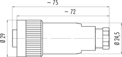 RD24 female cable connector, Contacts: 6+PE, 6.0 - 9.5 mm, shielding is not possible, solder, IP67, PG9