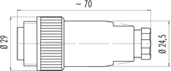 RD24 cable connector, Contacts: 6+PE, 6.0 - 8.0 mm, shielding is not possible, screw clamp, IP67, PG9