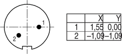 Erkek Kablo Tip 2 Kontaklı Konnektör