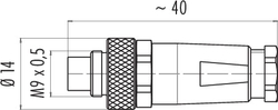 M9 IP67 cable connector, Contacts: 2, 3.5 - 5.0 mm, shieldable, solder, IP67