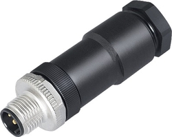 M12-A cable connector, Contacts: 5, 8.0 - 10.0 mm, shielding is not possible, screw clamp, IP67, UL, for the power supply