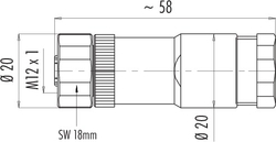 M12-A Duo female cable connector, Contacts: 8, 2 x 2: 1.0 - 3.0 mm / Ø 4.0 - 5.0 mm, not shielded, screw clamp, IP67, UL