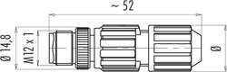 M12-A cable connector, Contacts: 4, 3.5 - 6.0 mm, not shielded, cutting clamp, IP67