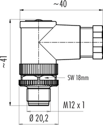 M12-A male angled connector, Contacts: 5, 4.0 - 6.0 mm, not shielded, wire clamp, IP67