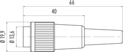 Bayonet cable connector, Contacts: 5, 3.0 - 6.0 mm, shielding is not possible, solder, IP40