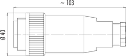 RD30 cable connector, Contacts: 4+PE, 10.0 - 12.0 mm, shielding is not possible, screw clamp, IP65, ESTI+, VDE