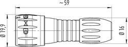 Bayonet NCC cable connector, Contacts: 8, 4.0 - 6.0 mm, shielding is not possible, solder, IP67