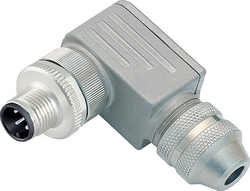 M12-A male angled connector, Contacts: 4, 4.0 - 6.0 mm, shieldable, screw clamp, IP67, UL