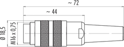 M16 IP40 cable connector, Contacts: 2, 4.0 - 6.0 mm, shieldable, solder, IP40