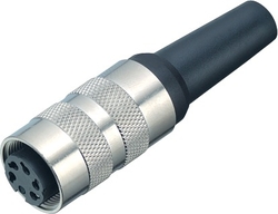 M16 IP40 female cable connector, Contacts: 3 DIN, 4.0 - 6.0 mm, shieldable, solder, IP40