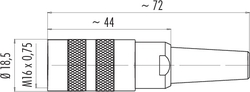 M16 IP40 female cable connector, Contacts: 3 DIN, 4.0 - 6.0 mm, shieldable, solder, IP40