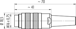 M16 IP40 cable connector, Contacts: 4, 4.0 - 6.0 mm, shieldable, screw clamp, IP40