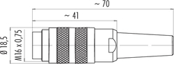 M16 IP40 cable connector, Contacts: 6 DIN, 4.0 - 6.0 mm, shieldable, solder, IP40