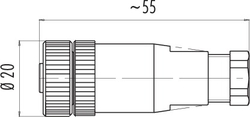 M12-US cable connector, Contacts: 2+PE, 6.0 - 8.0 mm, not shielded, screw clamp, IP67, UL