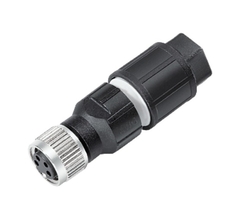 M8 female cable connector, Contacts: 3, 3.5 - 5.0 mm, not shielded, solder, IP67, UL listed