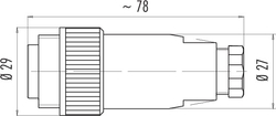 RD24 cable connector, Contacts: 6+PE, 8.0 - 10.0 mm, shielding is not possible, crimp (Crimp contacts must be ordered separately), IP67, UL, ESTI+, VDE, PG11, PG11