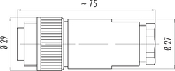 RD24 cable connector, Contacts: 6+PE, 10.0 - 12.0 mm, shielding is not possible, screw clamp, IP67, UL, ESTI+, VDE, PG13.5