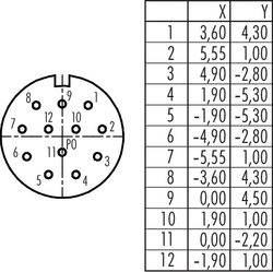 M23 female cable connector, Contacts: 12, 6.0 - 10.0 mm, shielding is not possible, solder, IP67