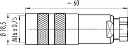 M16 IP67 female cable connector, Contacts: 4, 4.0 - 6.0 mm, shieldable, crimp (Crimp contacts must be ordered separately), IP67, UL