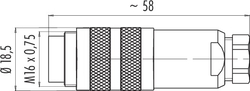 M16 IP67 cable connector, Contacts: 8 DIN, 4.0 - 6.0 mm, shieldable, solder, IP68, UL, AISG compliant