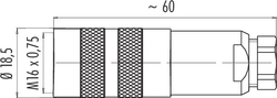 M16 IP67 female cable connector, Contacts: 8 DIN, 4.0 - 6.0 mm, shieldable, solder, IP68, UL, AISG compliant