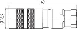 M16 IP67 female cable connector, Contacts: 7 DIN, 6.0 - 8.0 mm, shieldable, solder, IP67, UL