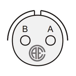 2 Contact Receptacle 180° Straigth Male Military Connector (VG 95234)