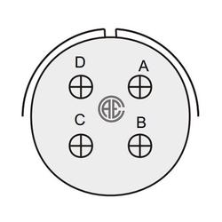 4 Contact Receptacle 180° Straigth Male Military Connector (VG 95234)